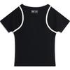 Li-Ning Sports Trend Series Color Block Round Neck Comfortable Breathable Fitted Short Sleeve T-Shirt Women T-Shirts Black AHSU756-2
