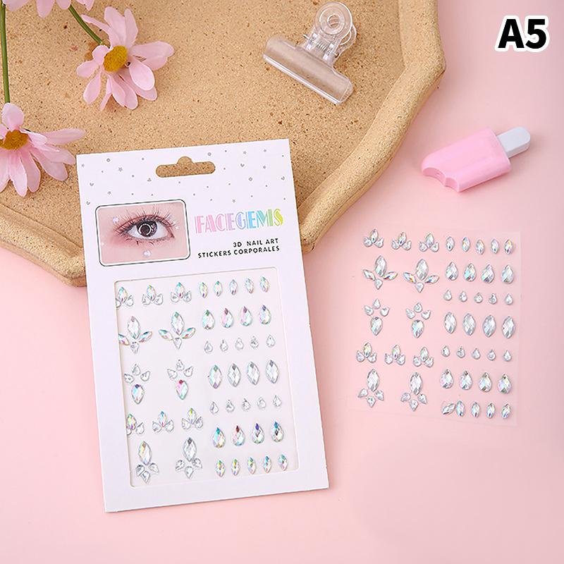 Face Gems Tattoo Eye Jewels Festival Body Make Up Sticker Diamond Pearls
