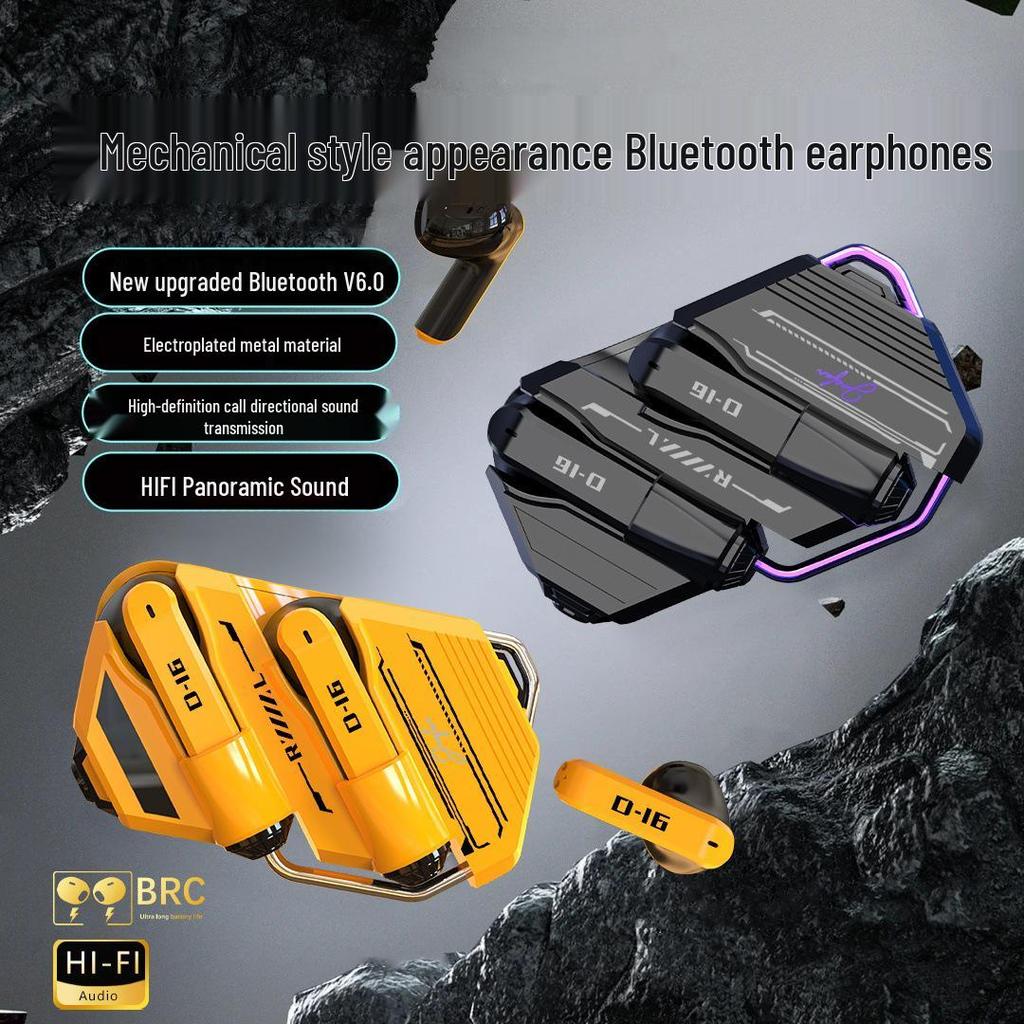GQ-16 Bluetooth Headset: Cool Mecha Style, Semi-In-Ear, High-Quality Noise Reduction