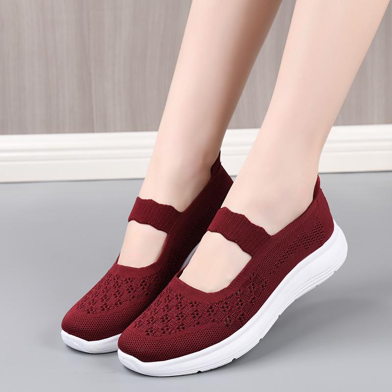 Women's Sneakers Breathable Slip On Walking Shoes Mesh Low Top Womens Vulcanized Shoes Soft Sole Lightweight Women Shoes