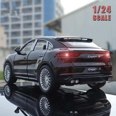 Velký 1:24 Porsche Cayenne SUV Miniaturní sbírka Simulace Odlévaný slitinový model auta Zvuk a světlo Vozidlo Hračka auto Dětský dárek