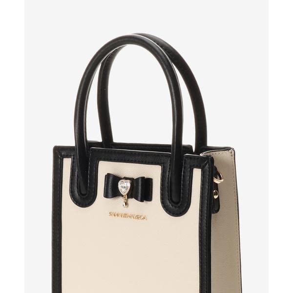 5 Ribbon Square Shoulder Bag Pink [Samantha Vega] Women's