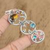 925 Sterling Silver Oval Natural Tiger's Eye Swiss Blue Topaz Pendant Jewelry