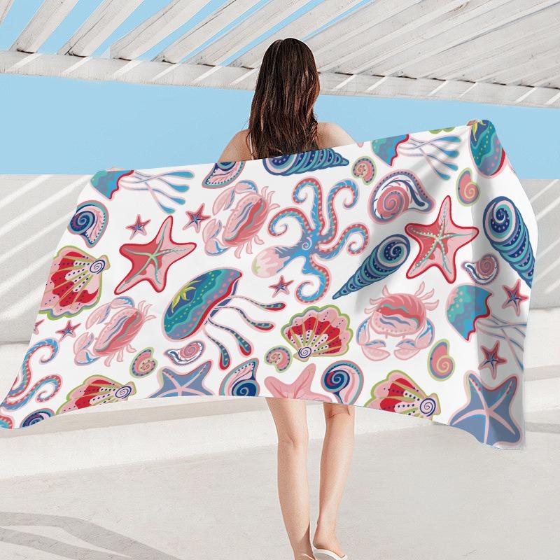 

Tropical Jungle Flamingo Snake Print Polyester Beach Towel Botanical Leaves Quick Dry Bath Towel for Summer Swim Pool Vacation W40*H60(CM)