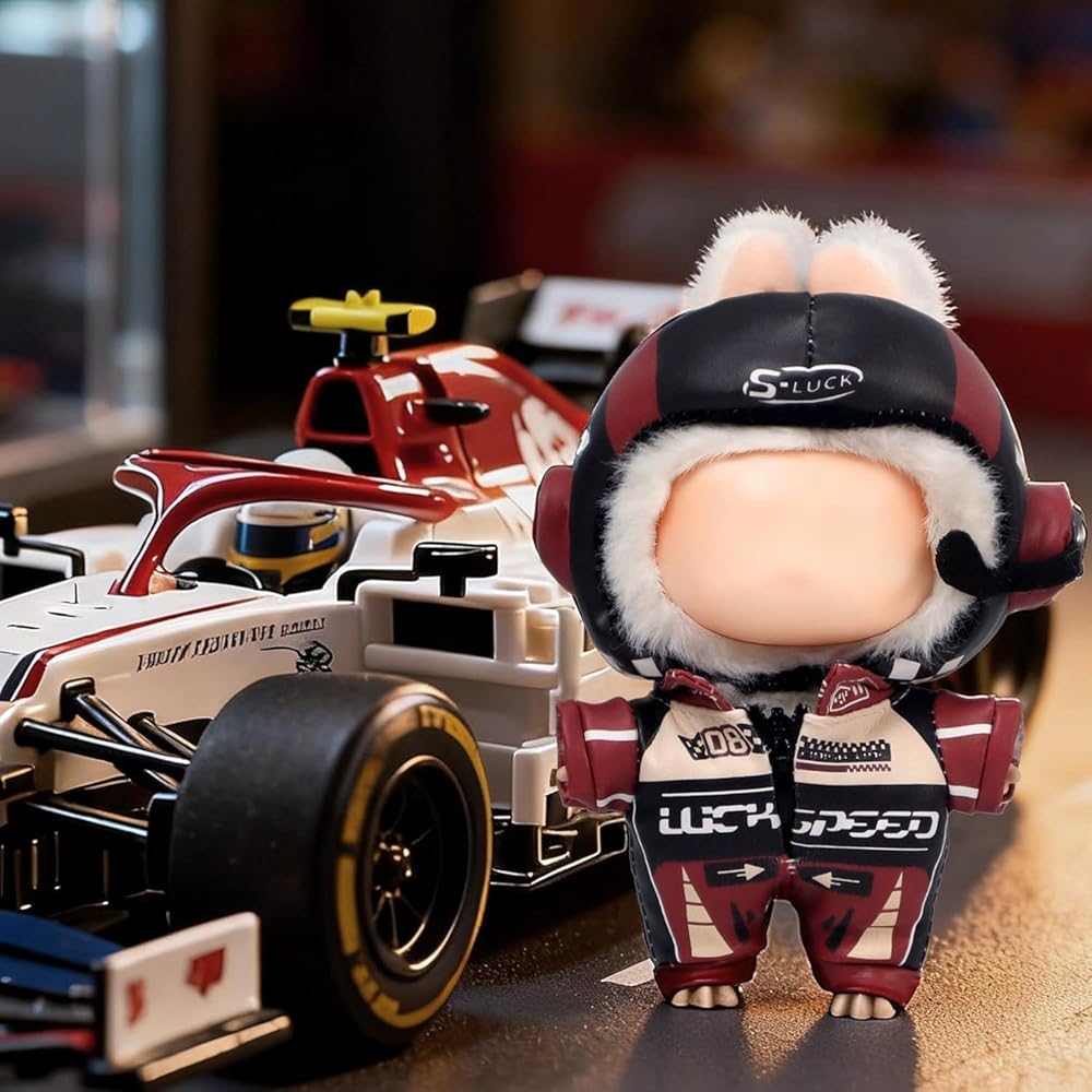Cimoon Doll Clothes Black Racing Suit for 15cm and 17cm Plush Toys, Dress Up Costume, DIY Accessory