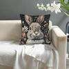 1pc Black Vintage Rabbit Pillowcase - Soft and Comfortable Short-pile Polyester Fabric, Single-sided Print, Pillow Insert Not Included, 44.96x44.96 Cm