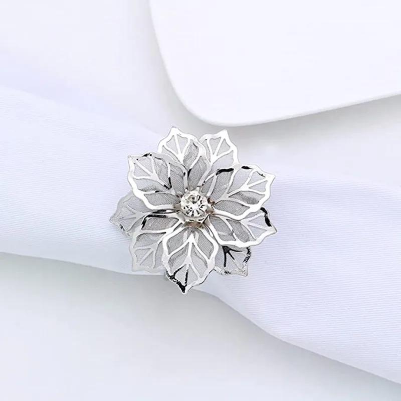 12pcs Back Pattern Wedding Napkin Rings Table Decoration Hollow Out Family Gatherings Everyday Use Napkin Buckle Holder