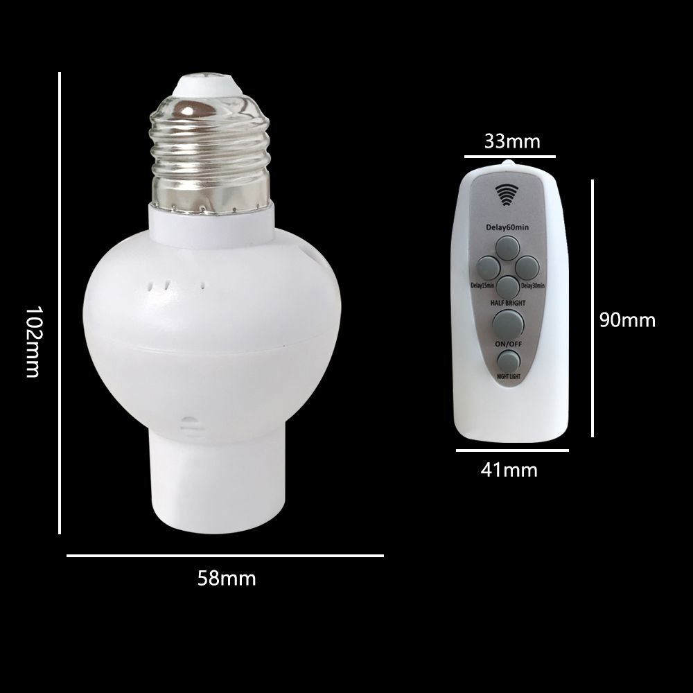 Dimmable E27 Socket LED Bulb Lamp Holder Remote Control Night Light Accessories Lamp Bases