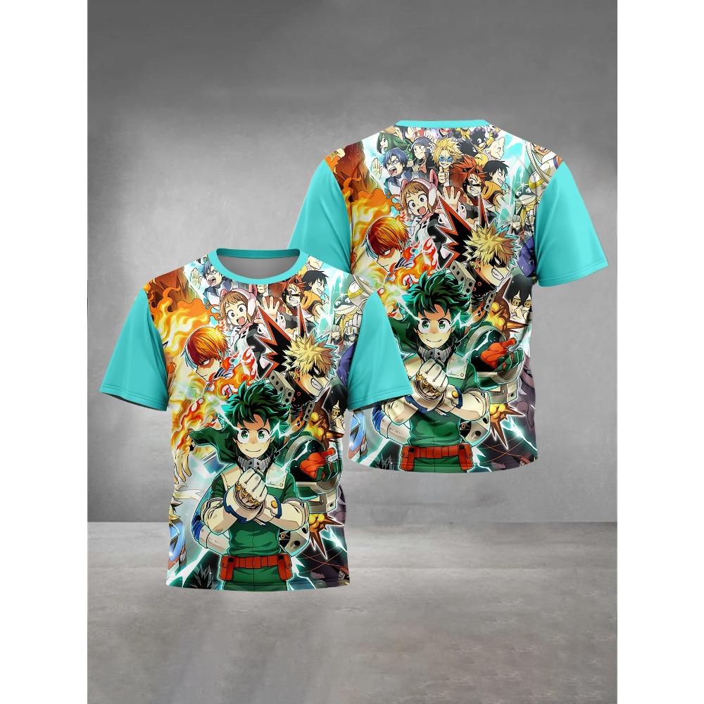 Children's Summer 3D Printed Clothing My Hero Academia Boys and Girls' T-shirts Short-sleeved Tops