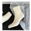 Fashion New Black Brown Irregular Wine Glass Short Boots European American Fashion 6cm High Heels Commuting Shopping Women's Boots 34-43