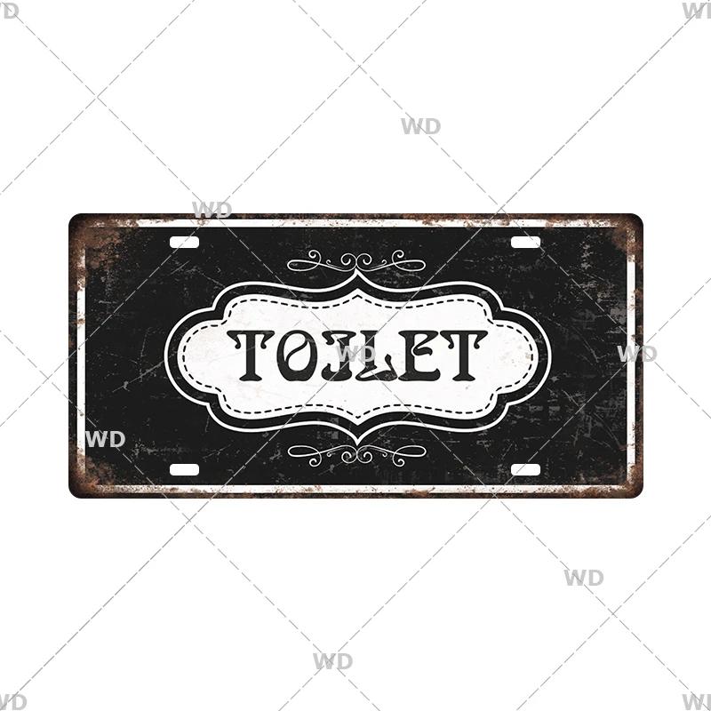 Smile WIFI Toile Caution License Plate Store Wall Decor Restrooms Tin Sign Vintage Road Guide Metal Sign Painting Plaques Poster