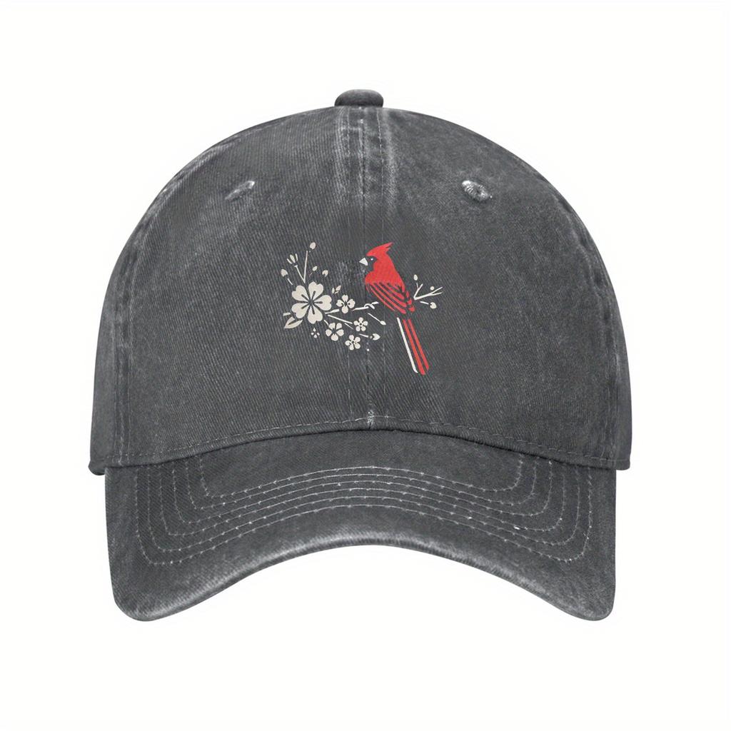 Bird Floral Baseball Cap Unisex Adjustable Cotton Washed Dad Hat Casual