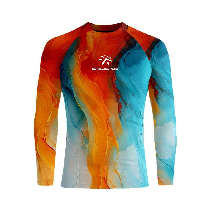 Mens Long Sleeve Hooded Rash Guard Surfing Diving Swimming UV Protection Quick Dry Sportswear