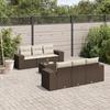 VidaXL Garden Lounge Set with Cushions 7 Pcs, Patio Sofas, Patio Furniture Set, Outdoor Furniture, Brown 3222312
