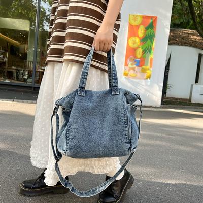 Denim Bag Women's Shoulder Bag Large Capacity Crossbody Tote Bag for Men Messenger Bag