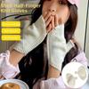 New Solid Color Half Finger Knitted Gloves Warm Thicken Half Gloves Conch Knitted Gloves Winter Autumn
