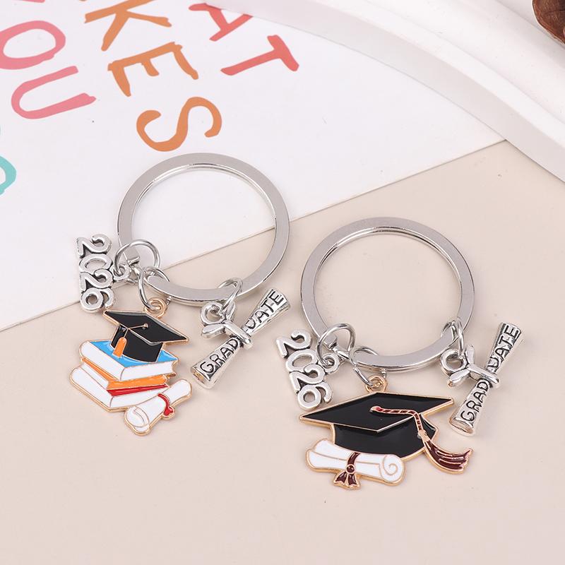 2026 Graduation Gown Cap KeyChain Ring Student Women Jewelry Personalized Accessories Fashion Pendant Gifts Forever