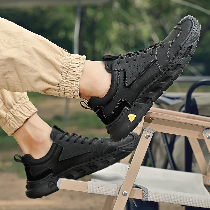 Pantofi casual pentru bărbați din piele naturală, lucrați manual. Mocasini confortabili și respirabili