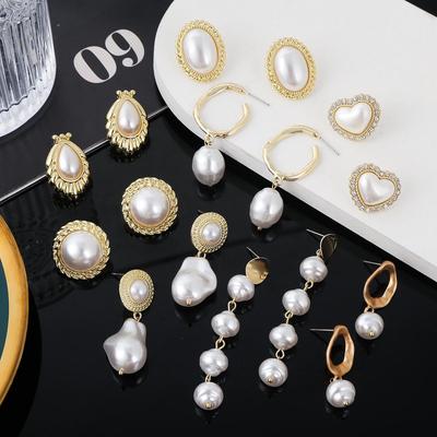 Elegante Barockperlen-Ohrringe: Vintage, modisches und schlichtes Design für Frauen