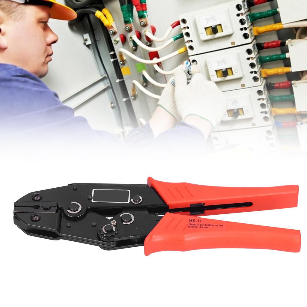 Ratcheting Insulated Terminal Crimper HS‑11 Electric Heat Film Crimping Pliers Practical Ratcheting Insulated Terminal Crimper