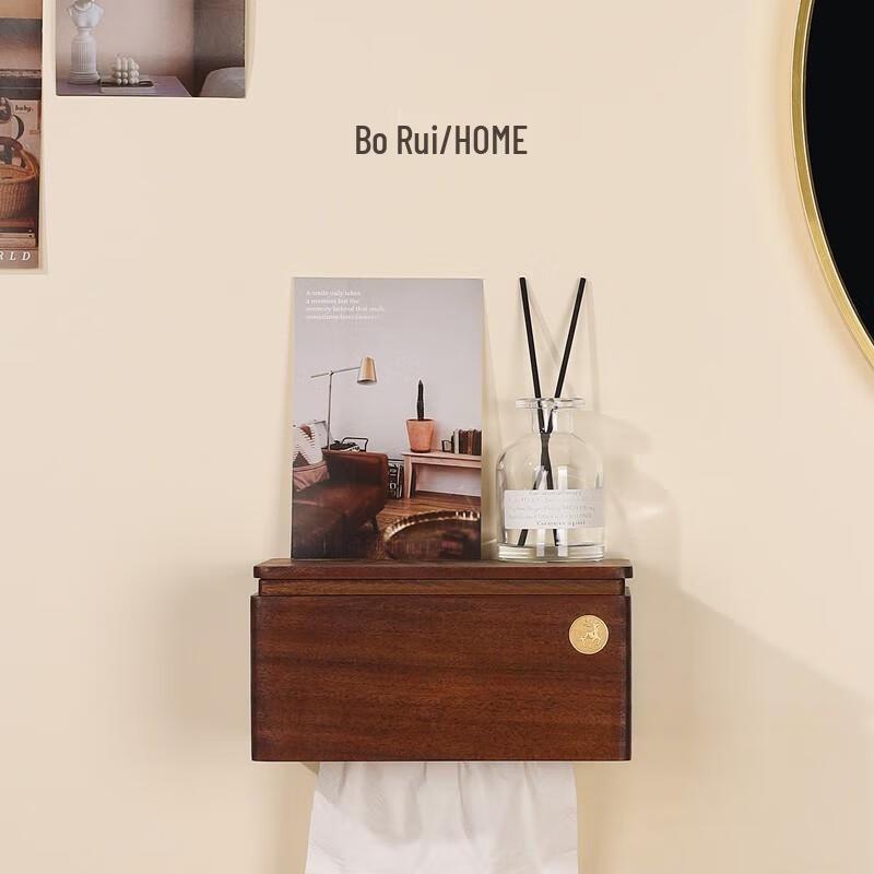 Egger Walnut Wood Wall-Mounted Tissue Holder