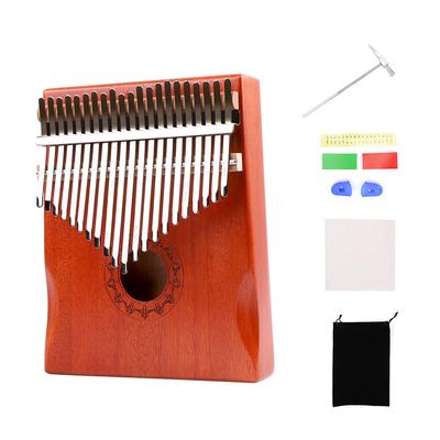 Kalimba Thumb Piano Mbira portatile in legno a 21 tasti con borsa per il trasporto, martello per accordatura, panno per la pulizia delle dita
