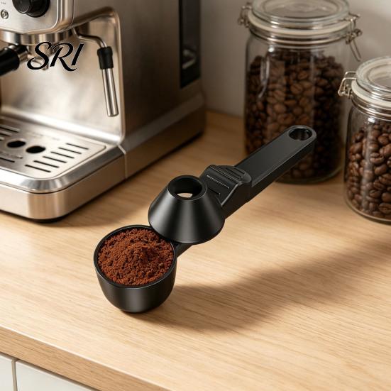 No Spill Coffee Scoop Sliding Spoon Non-Spill Design Long Handle Measuring for Filter Grounds BPA-Free Dishwasher Safe Essential Barista Tool