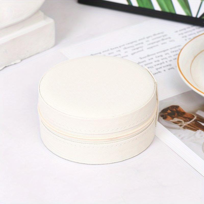 Portable Round Jewelry Box Necklaces Earrings Rings Jewelry Organizer Display Travel Jewelry Case Boxes Pu Leather Storage Box