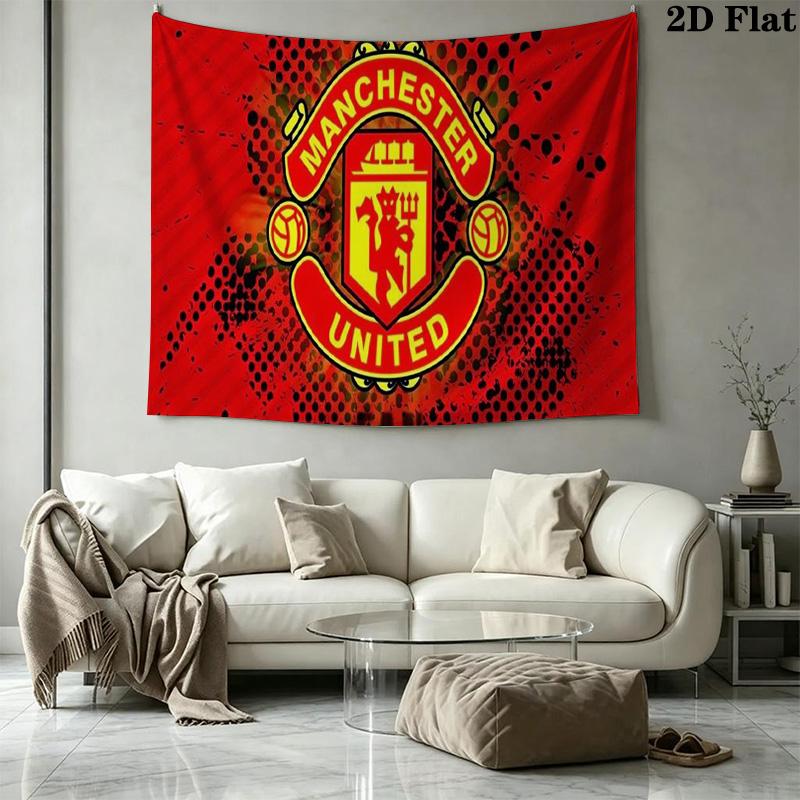 Manchester United Wall Tapestry Aesthetic Wall Hanging Printed Fabric Blanket Decorative Tapestries for Bedroom Living Room Home Decor