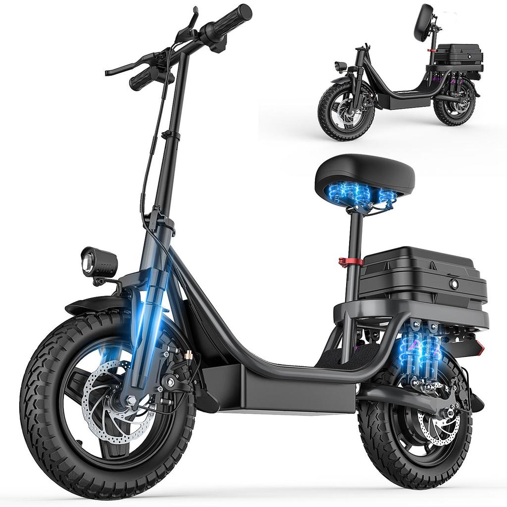 TOOFLY GQ8 14'' Adult Electric Scooter 20MPH 250W Motor 48V15Ah Battery City Commuting E-Scooter Equipped With Removable Seats