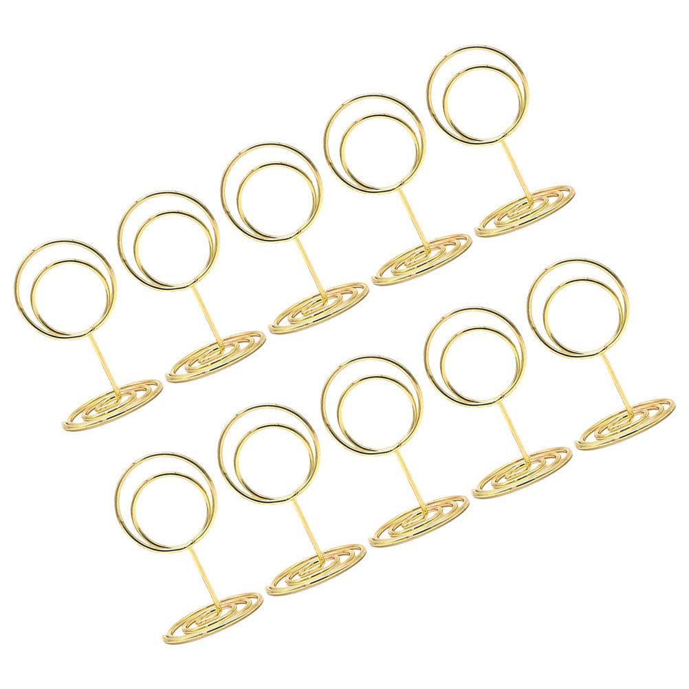 10Pcs Elegant Iron Table Number Sign Clip Holder for Place Cards Photos Menus Notes Desk Display Versatile Event Accessory