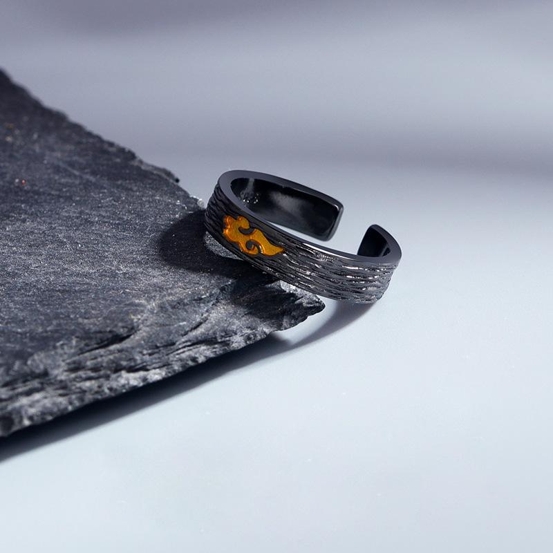 Retro Auspicious Cloud Xiangyun Ring For Men Good Fortune Adjustable Open Ring Unisex Designer Zircon Accessories Blessing Gift