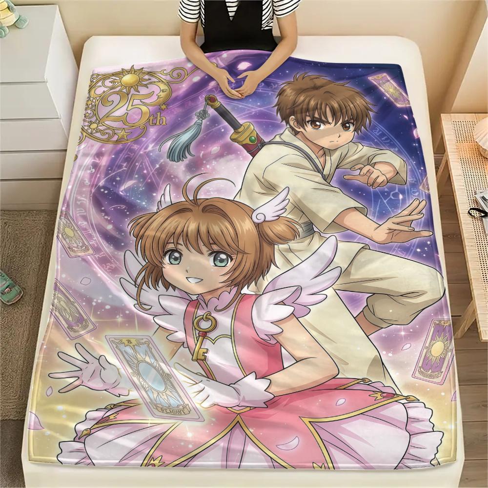 Cardcaptor Sakura Design Druck Flanelldecke, Hohe Qualität, Bequem für Alle Jahreszeiten, Heimdekoration, Wärme und Komfort