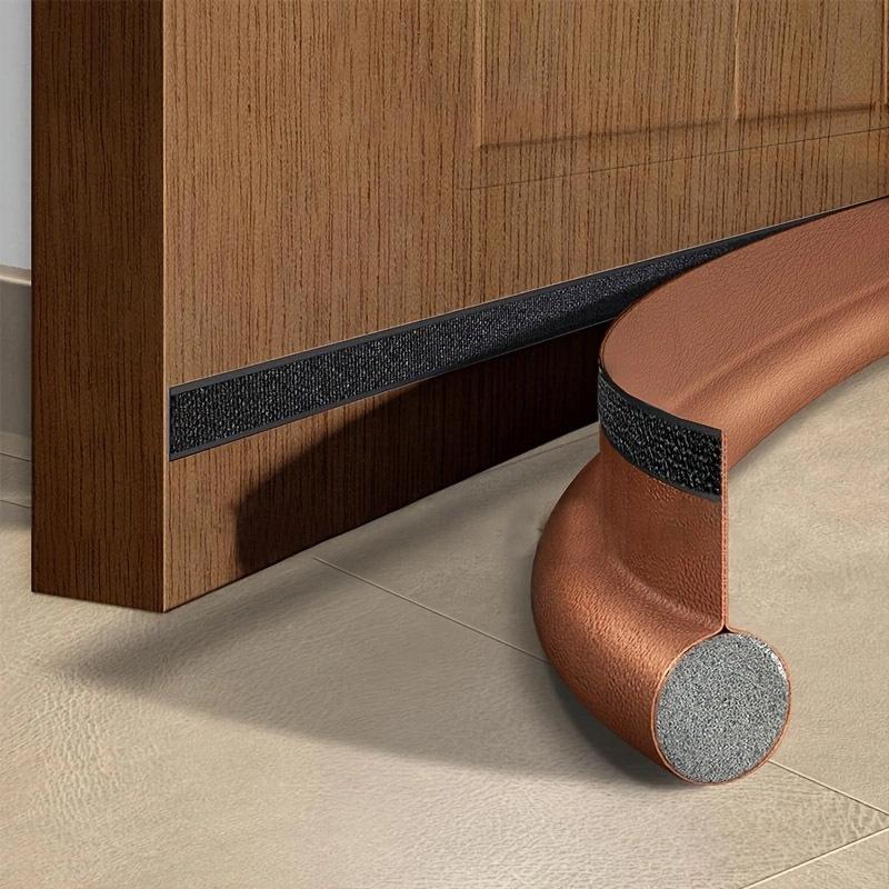 

1 шт. Премиальный полиуретановый уплотнитель для двери, регулируемая самоклеящаяся звукоизоляционная пороговая полоса, простая установка, ветрозащитный, эффективная герметизация коричневый