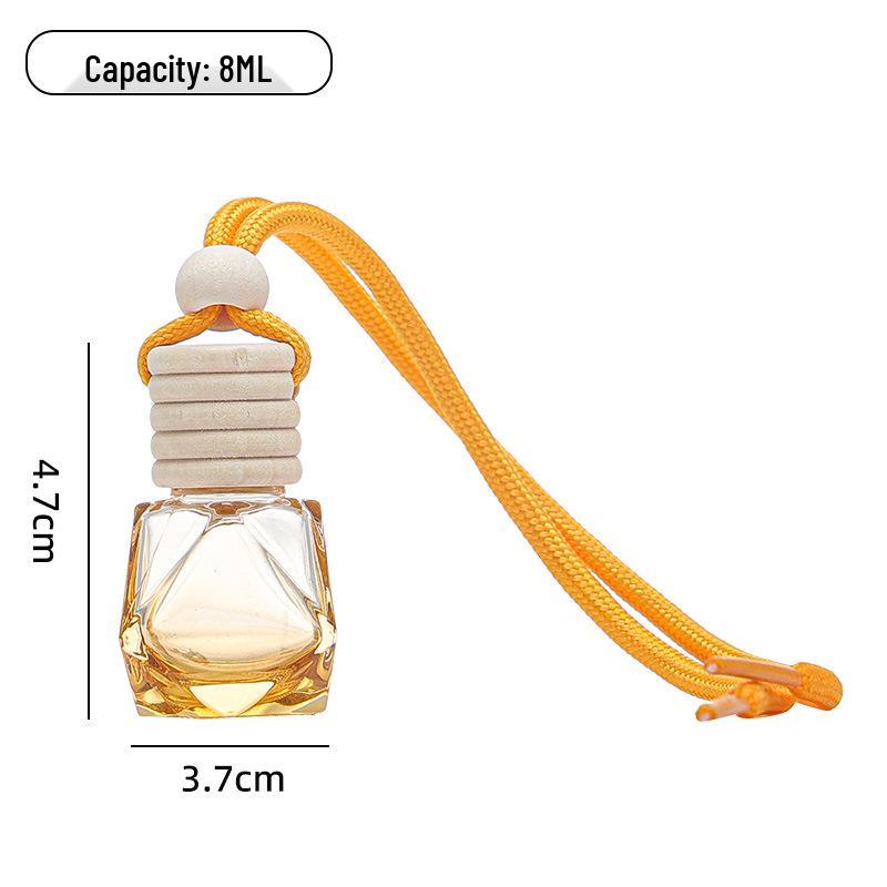 Colored Glass Car Air Freshener Bottle with Lanyard – Rearview Mirror Pendant & Essential Oil Diffuser