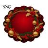Non Slip Kitchen Decor Round Christmas Placemat, 14 Inch Festive Pattern Anti Tabletop Protector, Scald Table Cover Heat Insulation Place Mat