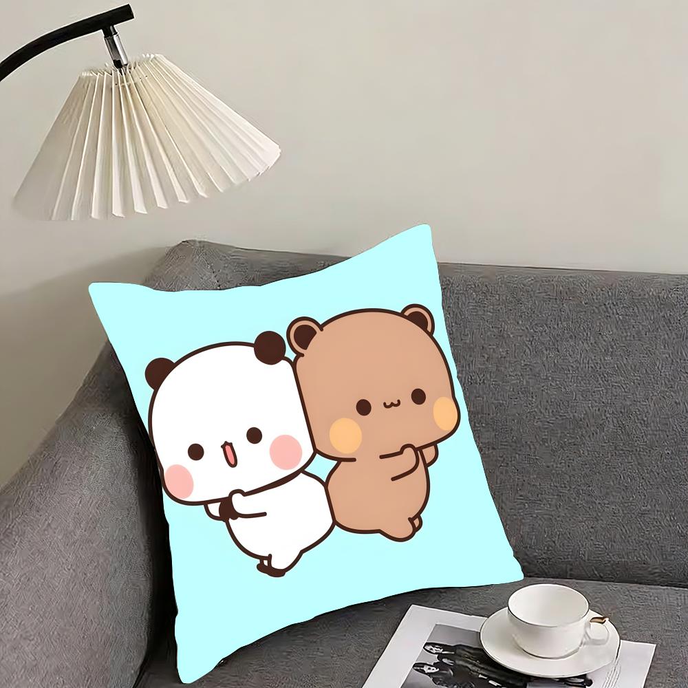 P-Panda Bubu And Dudu Cushion Cover Reversible Plush Pillow Cover – For car, sofa, bedroom, perfect as a gift.