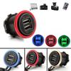 Waterproof Motorcycle Boat Car Dual USB Charger LED Power Adapter For Mobile Phone