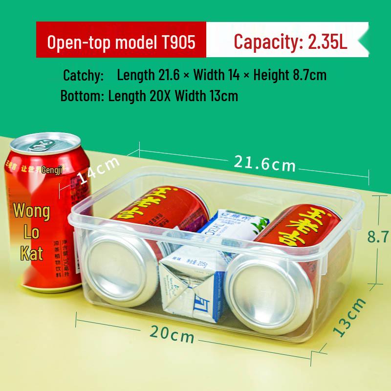 2.35L Lidless Plastic Fruit & Vegetable Storage Box for Refrigerator
