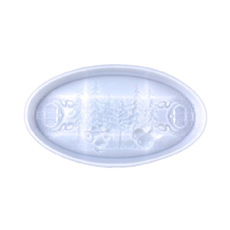 

Large Silicone Resin Tray Mold Christmas Plate Epoxy Mold Bowknot Bell Pattern чистый
