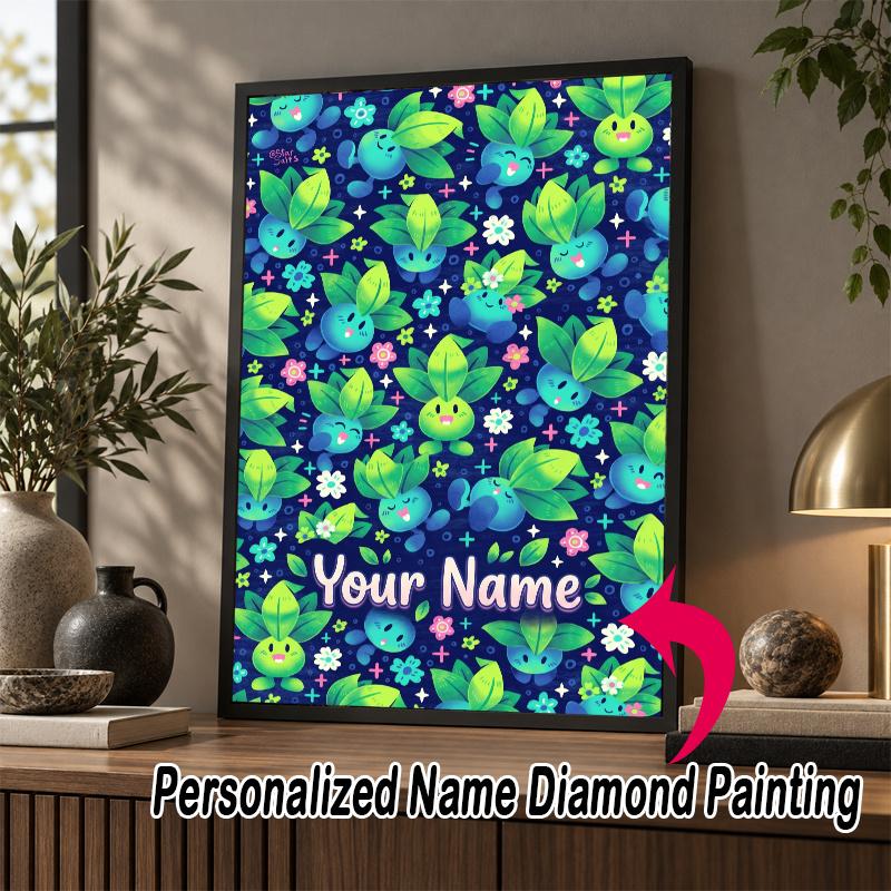 Personalized Bulbasaur Diamond Art Custom Name 5D Diamond Painting Full Drill DIY Craft