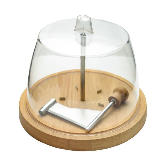 Cheese Grater Cutter with Stainless Steel Sharp Blade Solid Wood Base Ergonomic Cheese Curler Chocolate Slicer Butter Grater Kitchen Tool