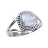 Natural Aquamarine Gemstone Handmade 925 Sterling Silver Jewelry Ring S.9.5 l9P68
