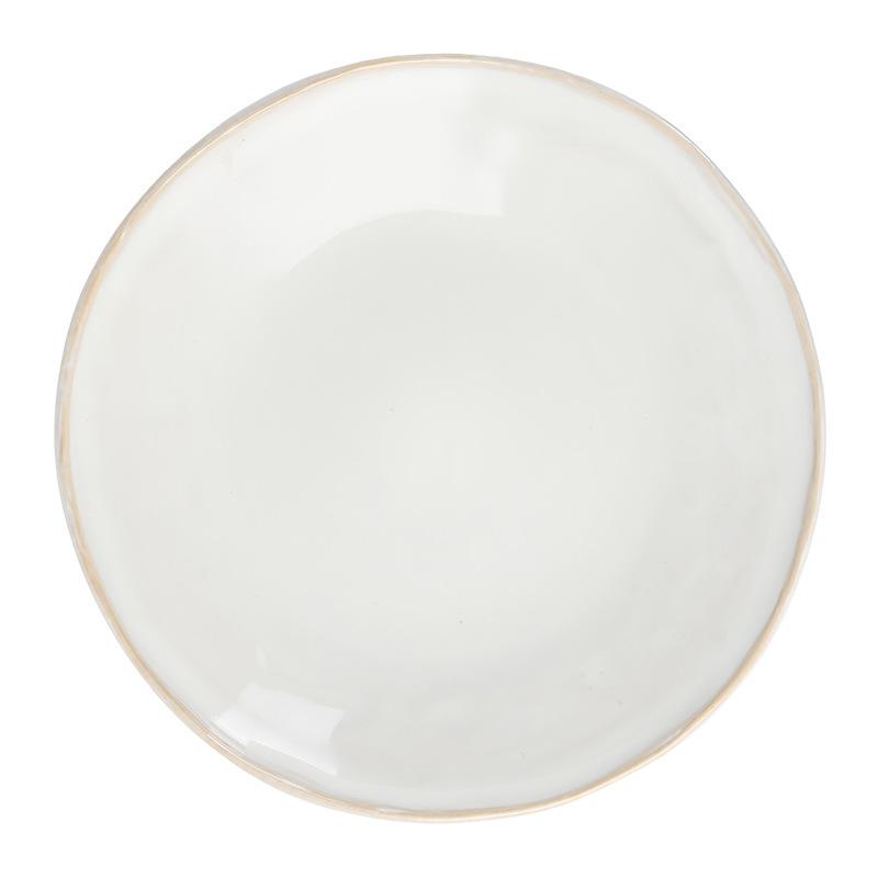 Simple Light Gray Ceramic Plate High-Value Vegetable Plate Western Food Plate Home Restaurant Japanese Tableware Salad Plate Breakfast Plate