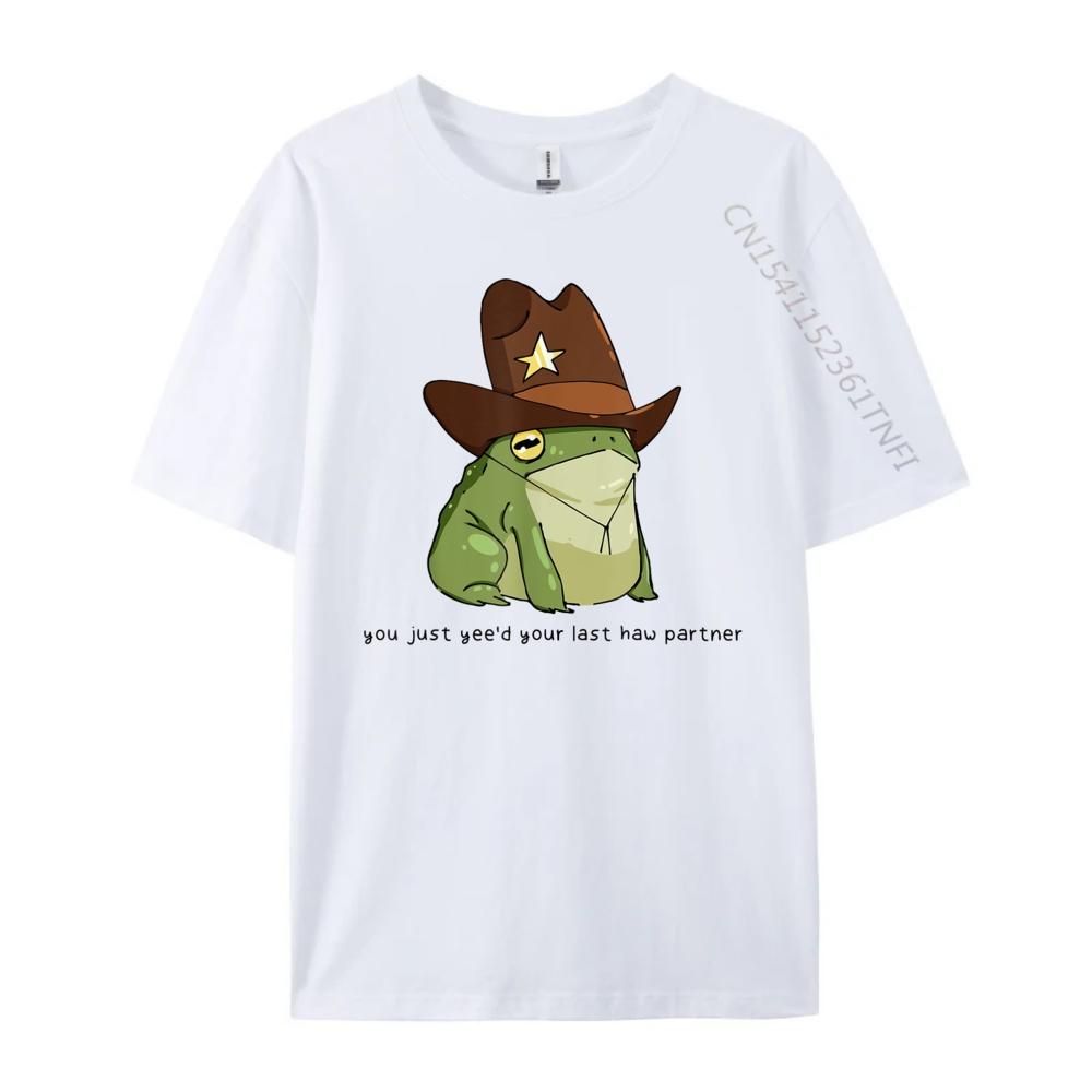 Funny You Just Yeed Your Last Haw Partner Cowboy Frog Meme 3XL Men Clothing Graphic T Shirts T Shirts Chinese Style