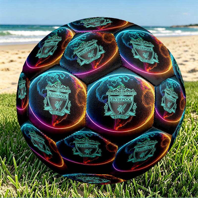 Liverpool F.C Print Size 5 Soccer Ball, PU Wear Resistant Football for Match Training and Daily Practice, Birthday Gift for Soccer Fans