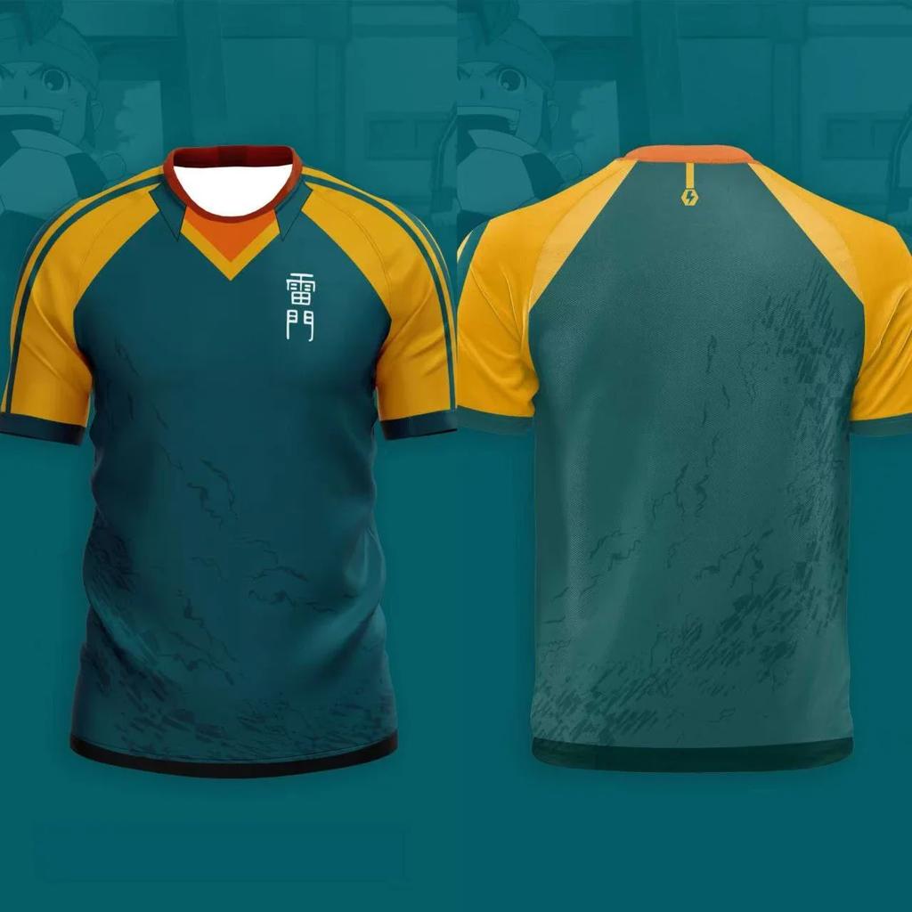 Maglia da Calcio Anime Giapponese Inazuma Eleven Kaio Ragazzi Ragazze Abbigliamento Sportivo Casual Traspirante Asciugatura Rapida Oversize Allenamento Quotidiano
