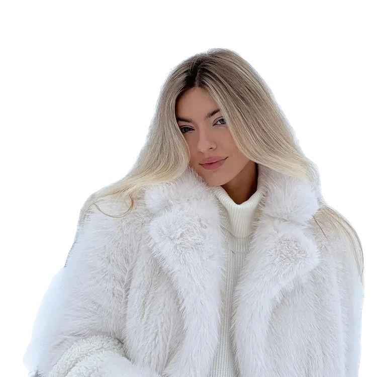 Fur Jacket, Suit Collar, Imitation Fox Fur Top, Loose Coat Thickened Winter New