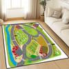 Kids Cartoon Animal Play Mat Game Carpet Elephant Lion Giraffe Educational Road Traffic Rug for Playroom Bedroom Non-Slip Carpet