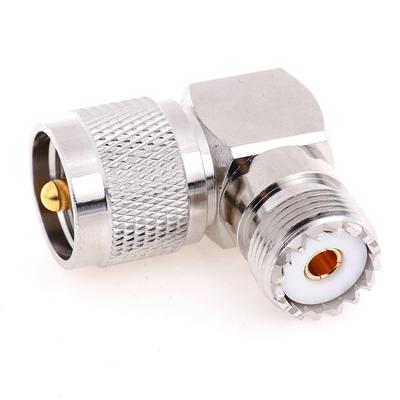 UHF-So-239-Buchse auf UHF-Pl-259-Stecker, rechtwinklig, 90 Grad, HF-Anschluss